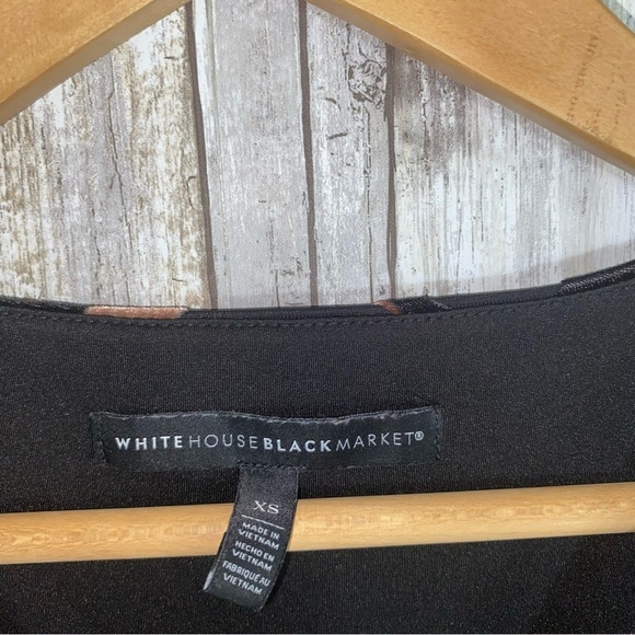 White House Black Market Geo Print Velvet Long Sleeve Blouse - Picture 8 of 8